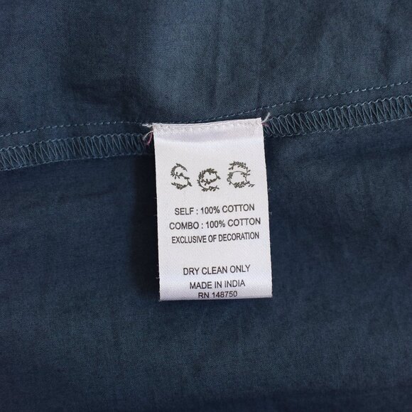 Sea New York Rene Smocked Puff Sleeve Tiered Midi Dress Blue Size 0 Boho Fall - Picture 7 of 7